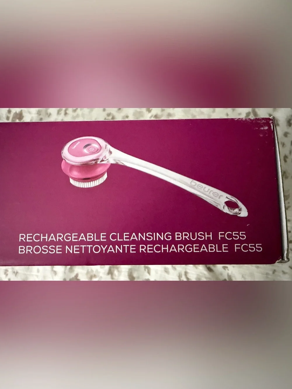 Beurer Pink Rechargeable Cleansing Brush — Gentle Body Exfoliant